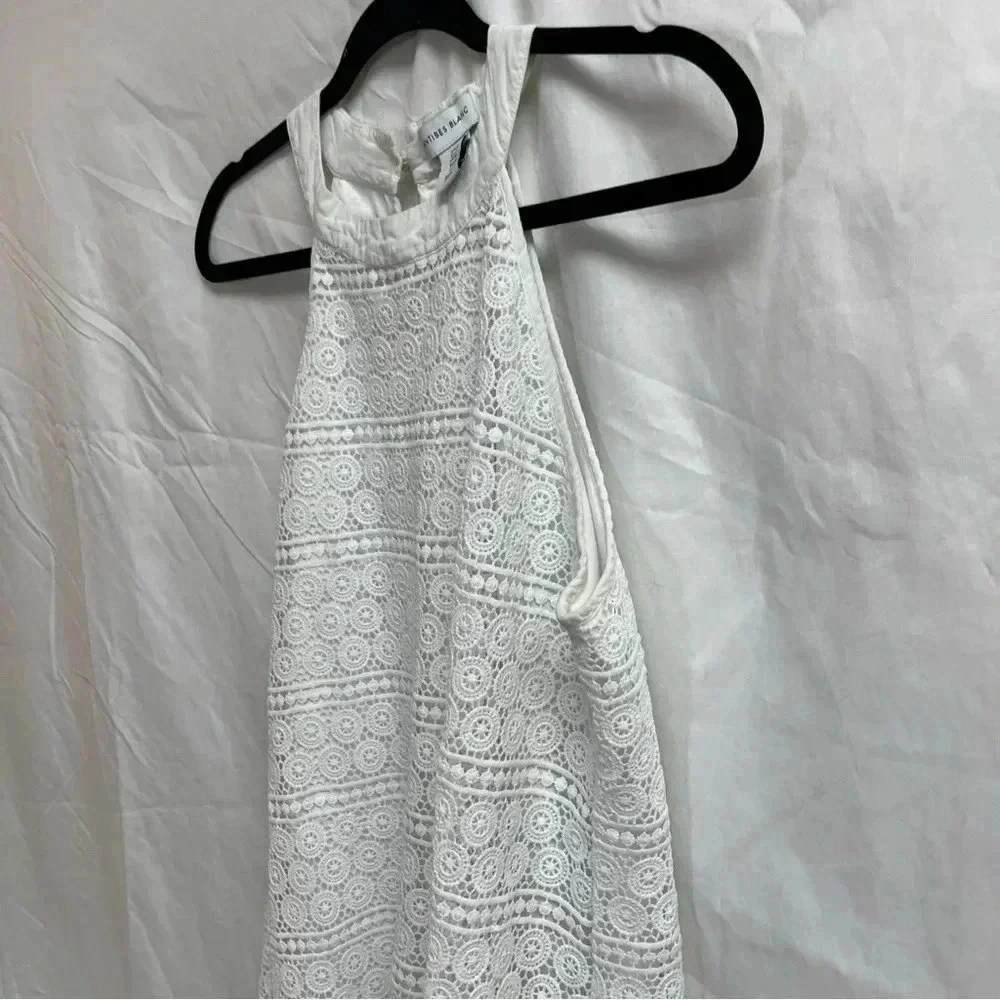 Antibes Blanc Women’s Size M White Sleeveless lace Blouse
